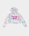 marble lux Cropped Hoodie für Damen